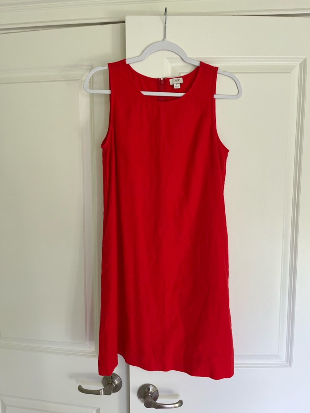 J. Crew Bright Red Sleeveless Shift Mini Dress